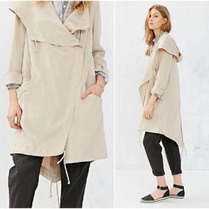 Silence Noise Tencel Hooded Drape Trech Parka